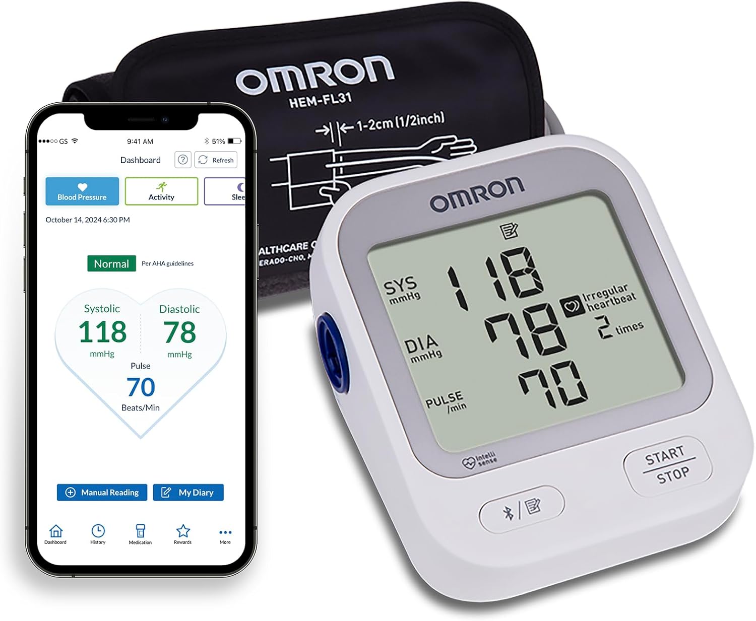 Omron 3 Series Silver Blood Pressure Monitor