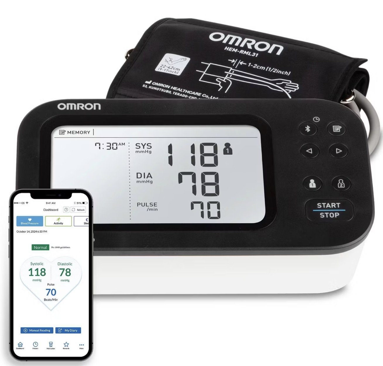 Omron 7 Series Black Blood Pressure Monitor