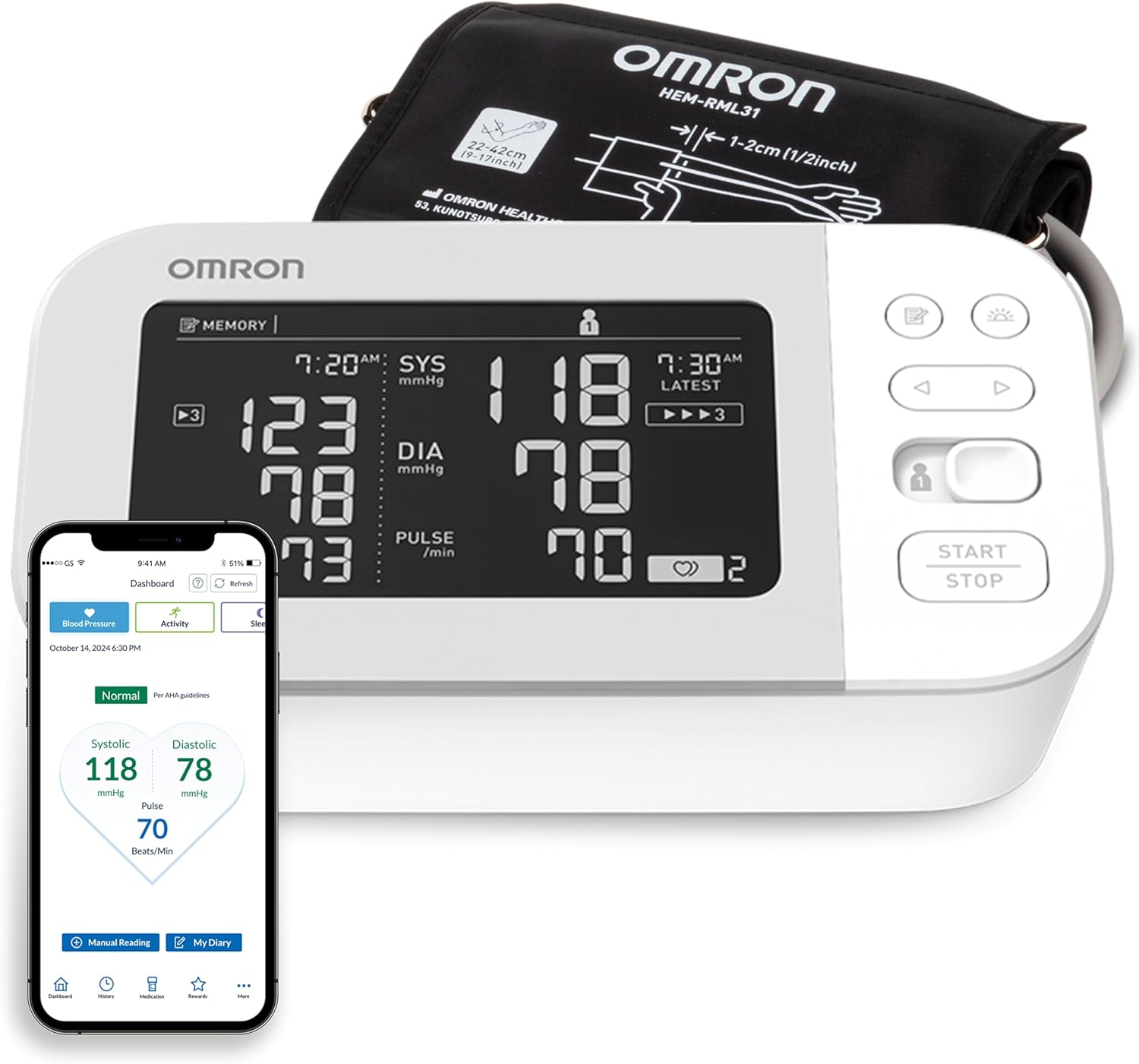 Omron 7 Series Silver Blood Pressure Monitor